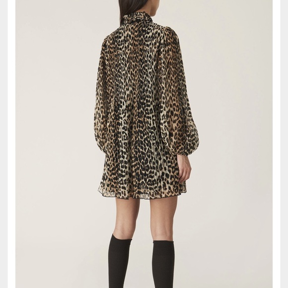 SOLD***GANNI Pleated Georgette Mini Dress - Picture 2 of 5